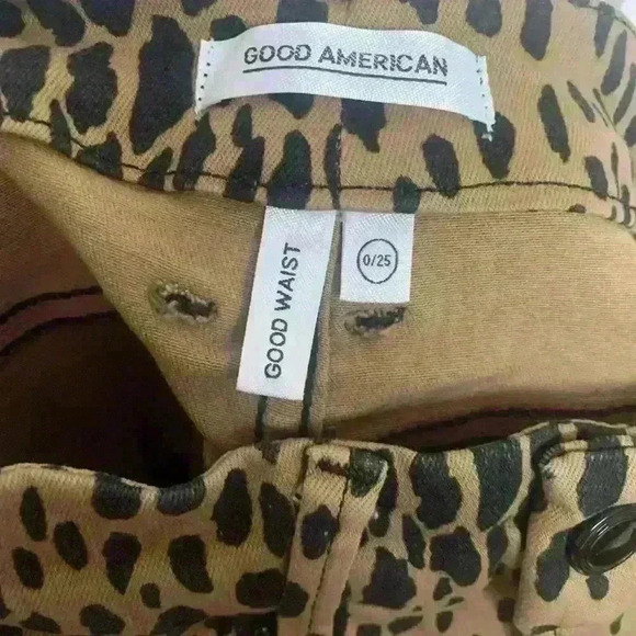 Good American Good Waist High Rise Skinny Leopard Jeans. Size 25 - Picture 4 of 9